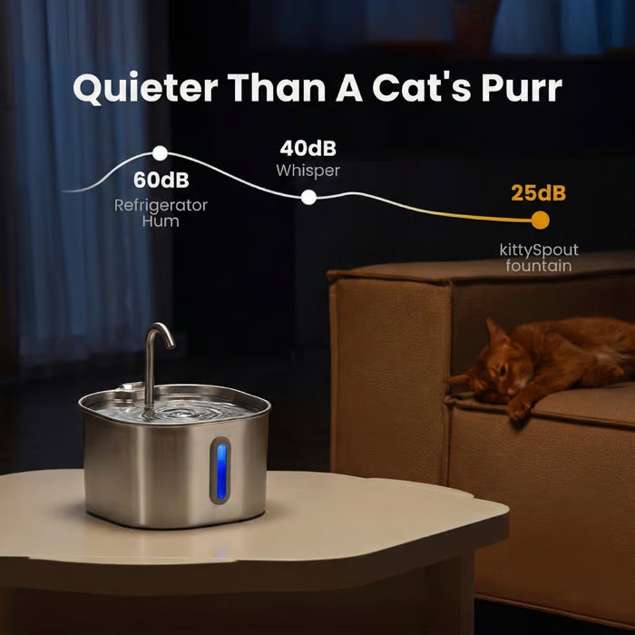 KittySpout™ 2.2L Stainless Steel Cat Water Fountain