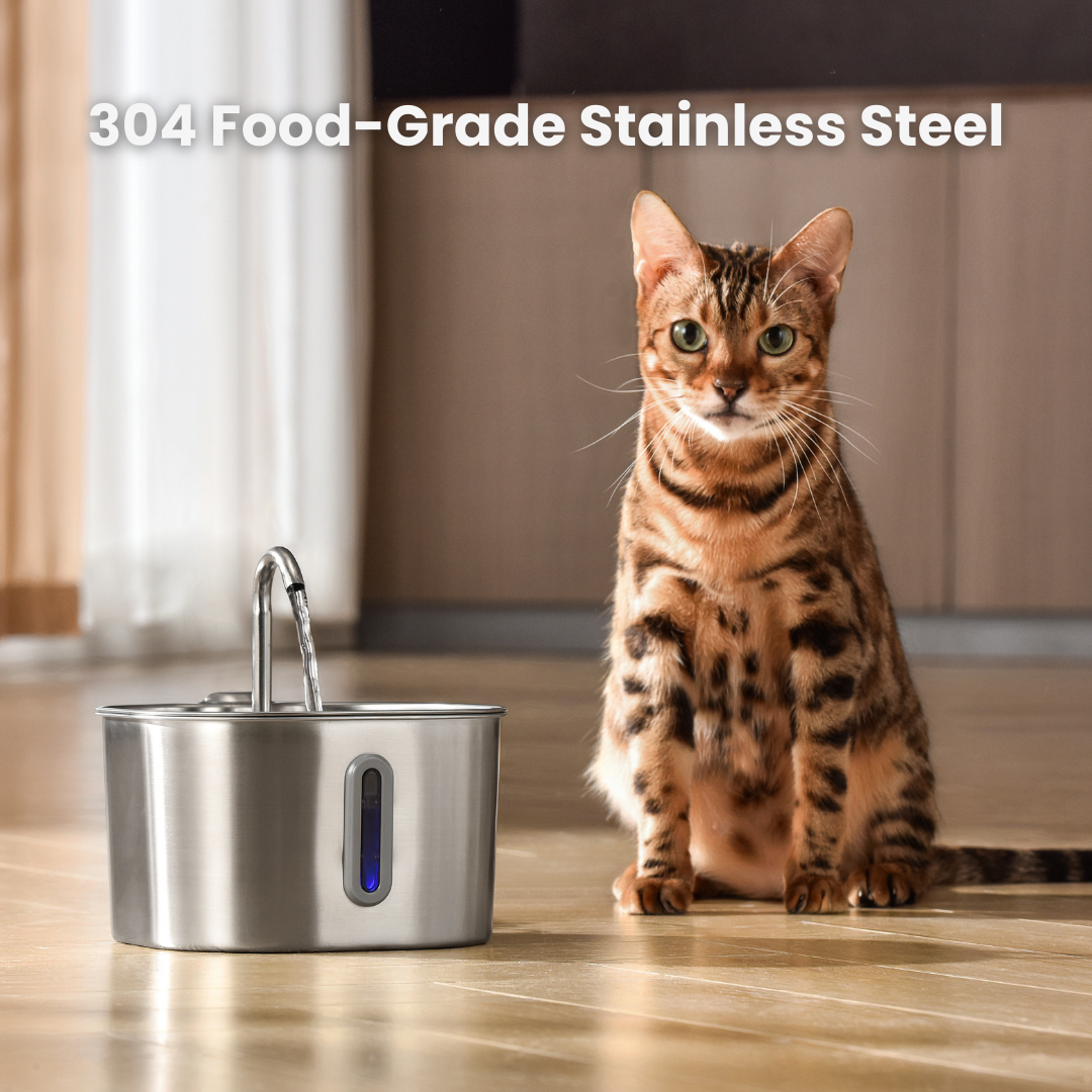 KittySpout™ 2.2L Stainless Steel Cat Water Fountain