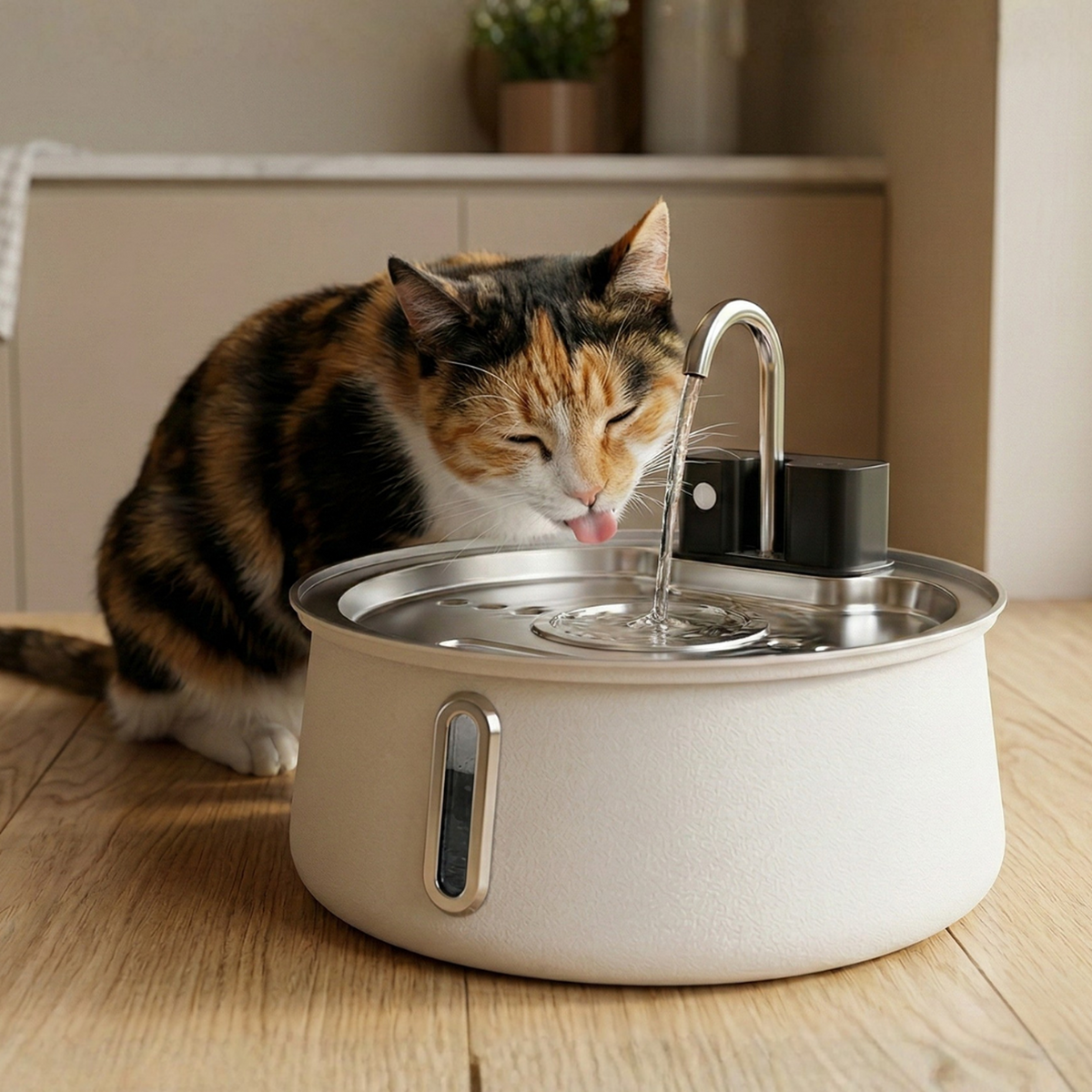 White KittySpout wireless cat water fountain