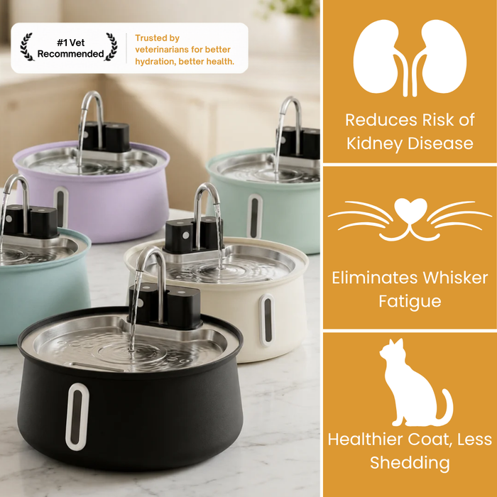 KittySpout Wireless Stainless Steel Cat Water Fountain 2.0