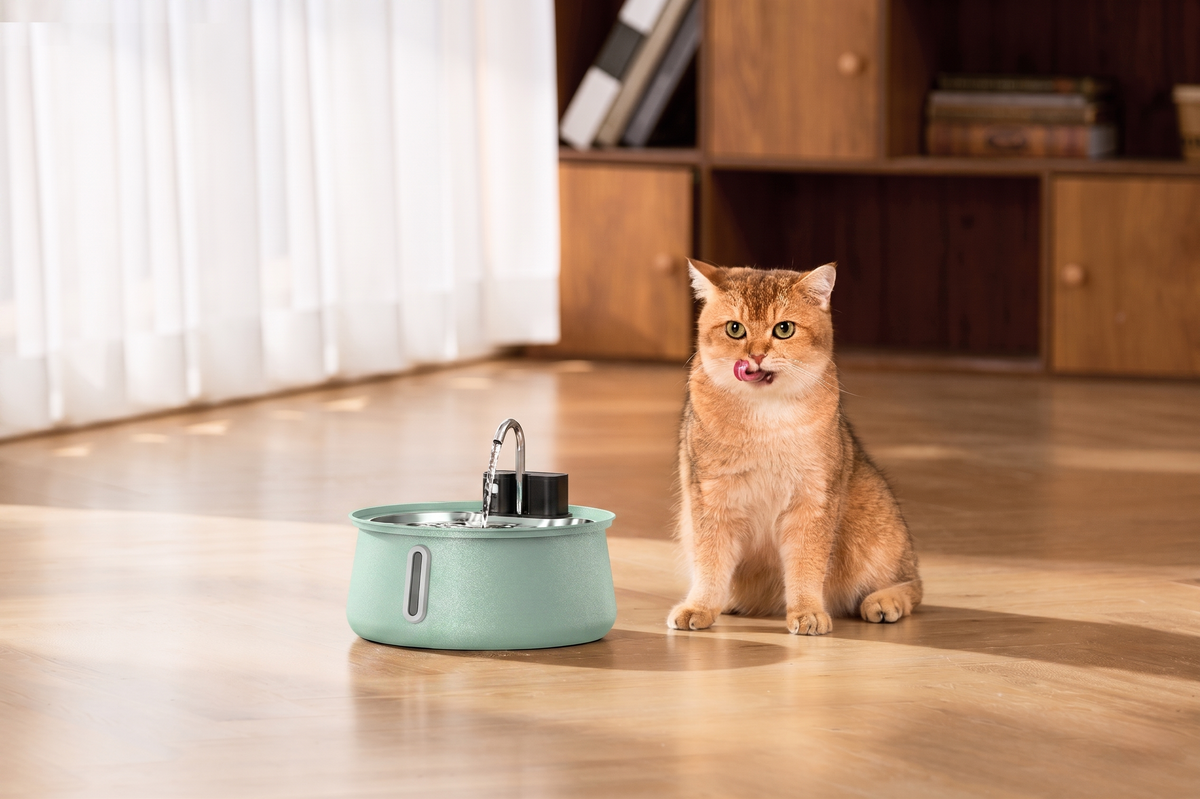 KittySpout 3-layer filtered cat water fountain